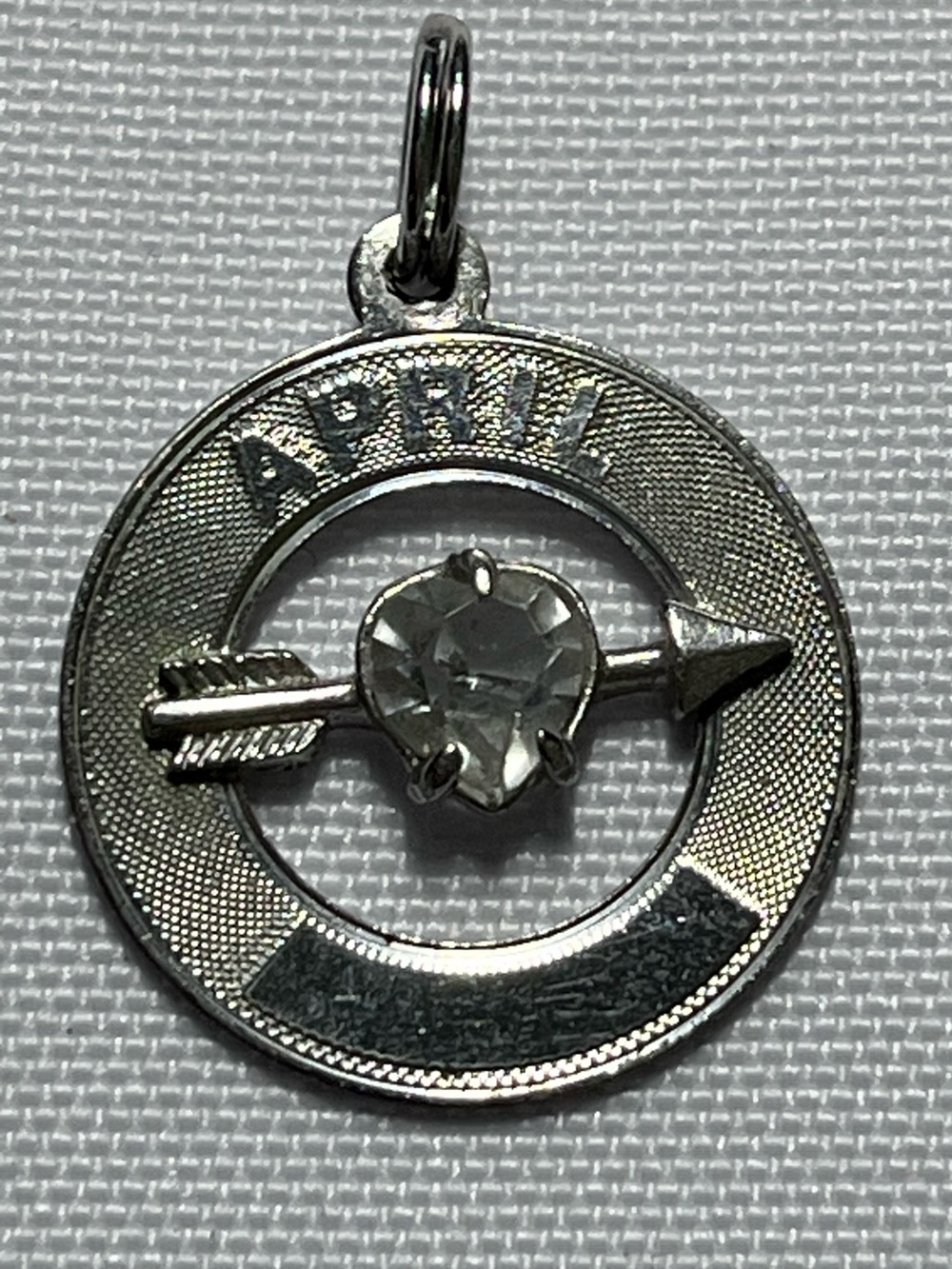 April Heart Arrow Pendant Necklace Charm in Sterling Silver
Stamped